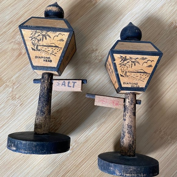 Vintage Wood Salt & Pepper Shakers - Light Posts, Maracas, & Barrels - Picture 2 of 16